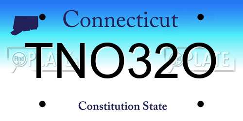 TNO32O Connecticut License Plate