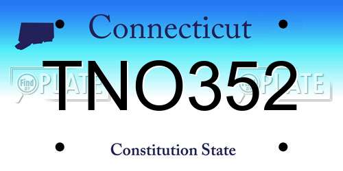 TNO352 Connecticut License Plate