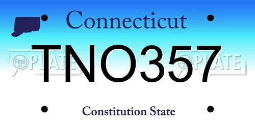 TNO357 Connecticut License Plate