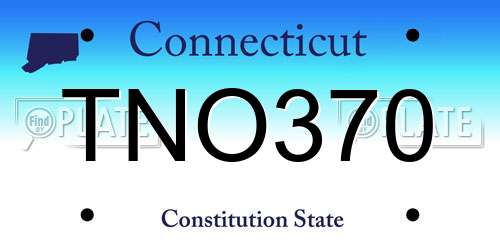 TNO370 Connecticut License Plate