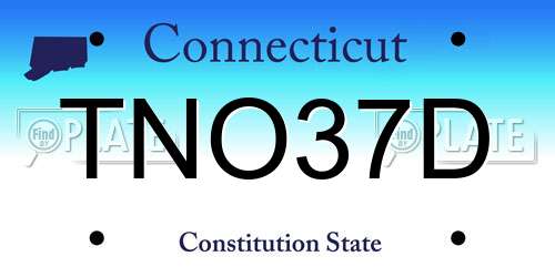 TNO37D Connecticut License Plate
