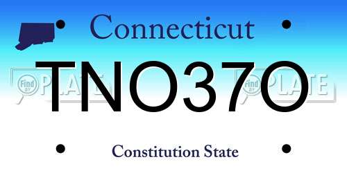 TNO37O Connecticut License Plate