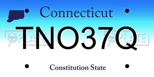 TNO37Q Connecticut License Plate