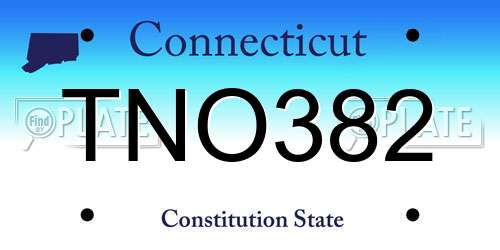 TNO382 Connecticut License Plate
