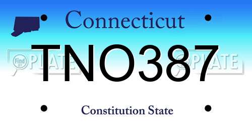 TNO387 Connecticut License Plate
