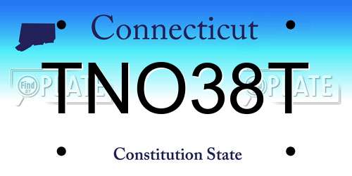 TNO38T Connecticut License Plate