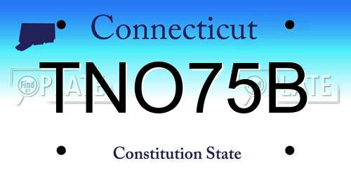 TNO75B Connecticut License Plate