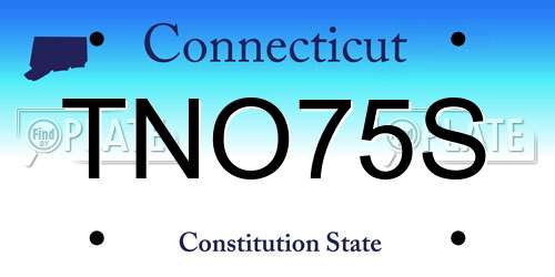 TNO75S Connecticut License Plate