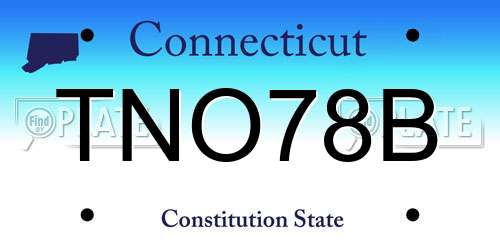 TNO78B Connecticut License Plate