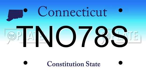 TNO78S Connecticut License Plate