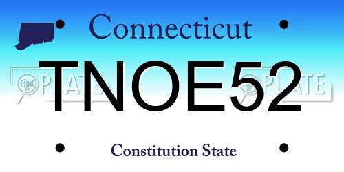 TNOE52 Connecticut License Plate