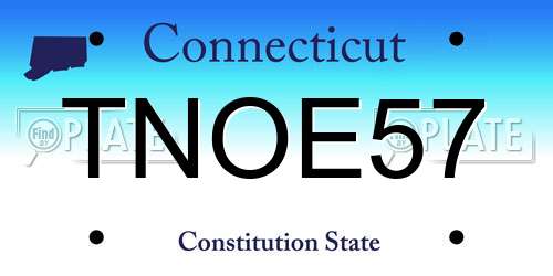 TNOE57 Connecticut License Plate