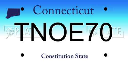 TNOE70 Connecticut License Plate