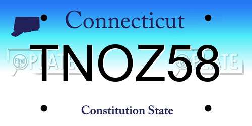 TNOZ58 Connecticut License Plate