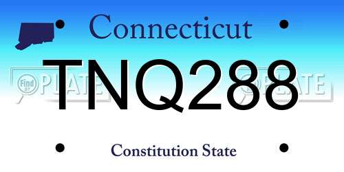 TNQ288 Connecticut License Plate