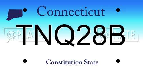 TNQ28B Connecticut License Plate