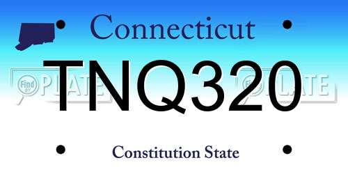 TNQ320 Connecticut License Plate