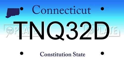 TNQ32D Connecticut License Plate