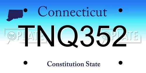 TNQ352 Connecticut License Plate