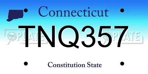 TNQ357 Connecticut License Plate