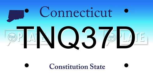 TNQ37D Connecticut License Plate