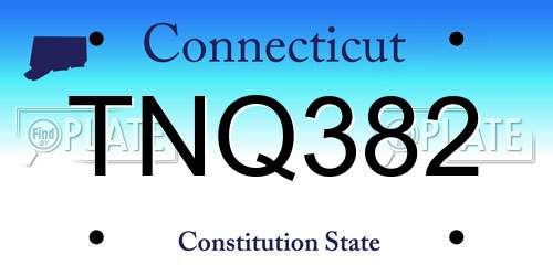 TNQ382 Connecticut License Plate
