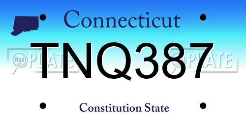 TNQ387 Connecticut License Plate