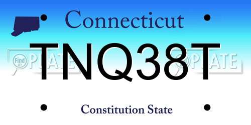 TNQ38T Connecticut License Plate