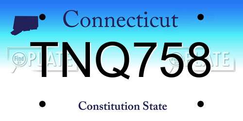 TNQ758 Connecticut License Plate