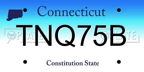 TNQ75B Connecticut License Plate