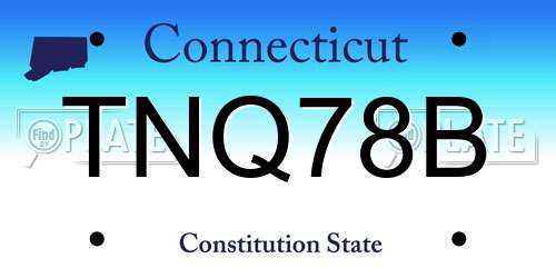 TNQ78B Connecticut License Plate