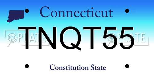 TNQT55 Connecticut License Plate