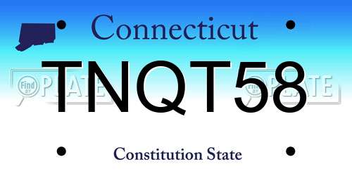 TNQT58 Connecticut License Plate