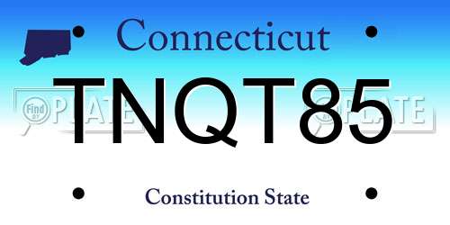 TNQT85 Connecticut License Plate