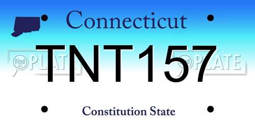 TNT157 Connecticut License Plate
