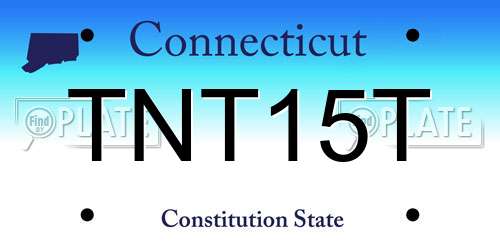 TNT15T Connecticut License Plate