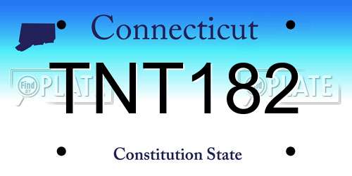 TNT182 Connecticut License Plate