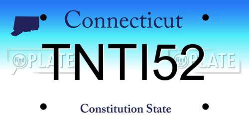 TNTI52 Connecticut License Plate
