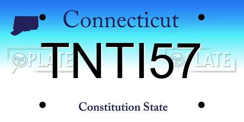 TNTI57 Connecticut License Plate