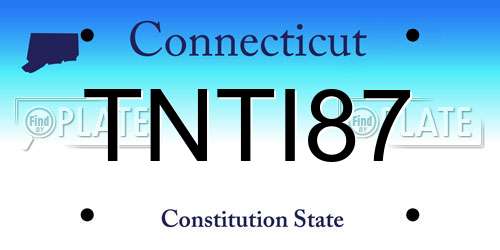 TNTI87 Connecticut License Plate
