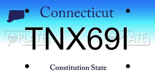 TNX69I Connecticut License Plate