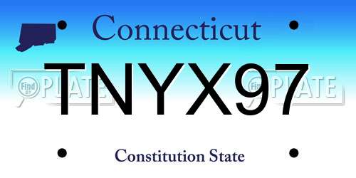 TNYX97 Connecticut License Plate