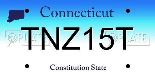 TNZ15T Connecticut License Plate