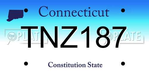 TNZ187 Connecticut License Plate