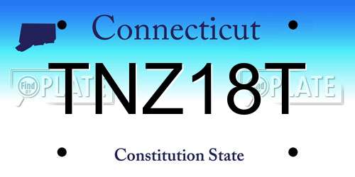 TNZ18T Connecticut License Plate
