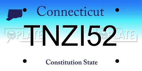TNZI52 Connecticut License Plate