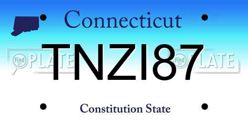 TNZI87 Connecticut License Plate