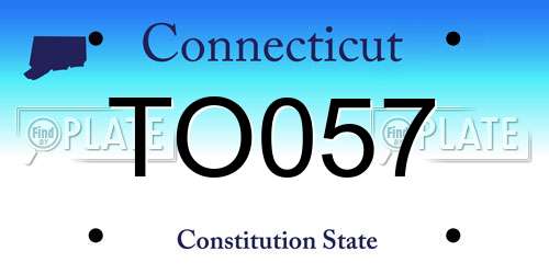 TO057 Connecticut License Plate