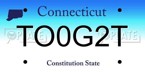 TO0G2T Connecticut License Plate