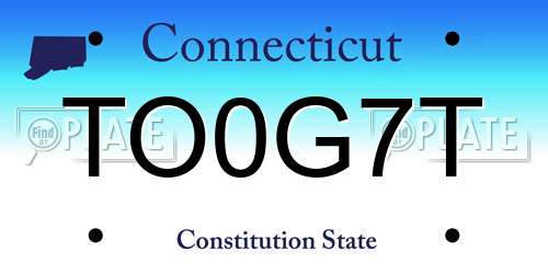 TO0G7T Connecticut License Plate